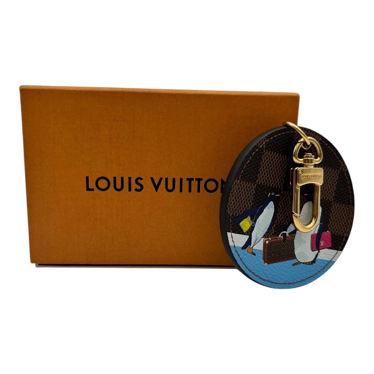 LOUIS VUITTON DAMIER EBENE ILLUSTRE MANCHOT BAG CHARM KEY RING