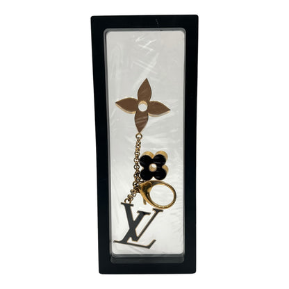 LOUIS VUITTON GOLD TONE FLEUR DE MONOGRAM BAG CHARM