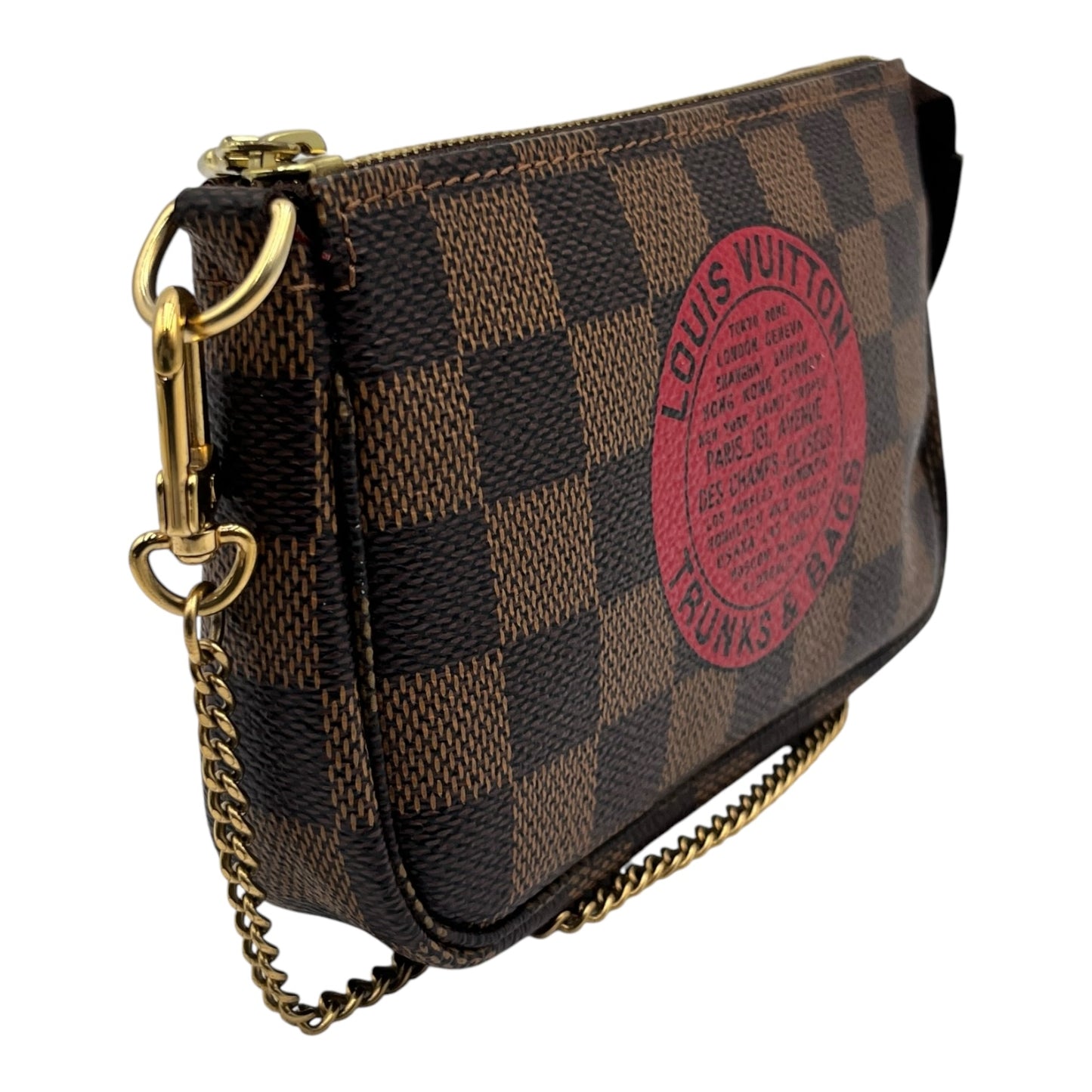 LOUIS VUITTON POCHETTE ACCESSORIES DAMIER EBENE  MINI HANDBAG