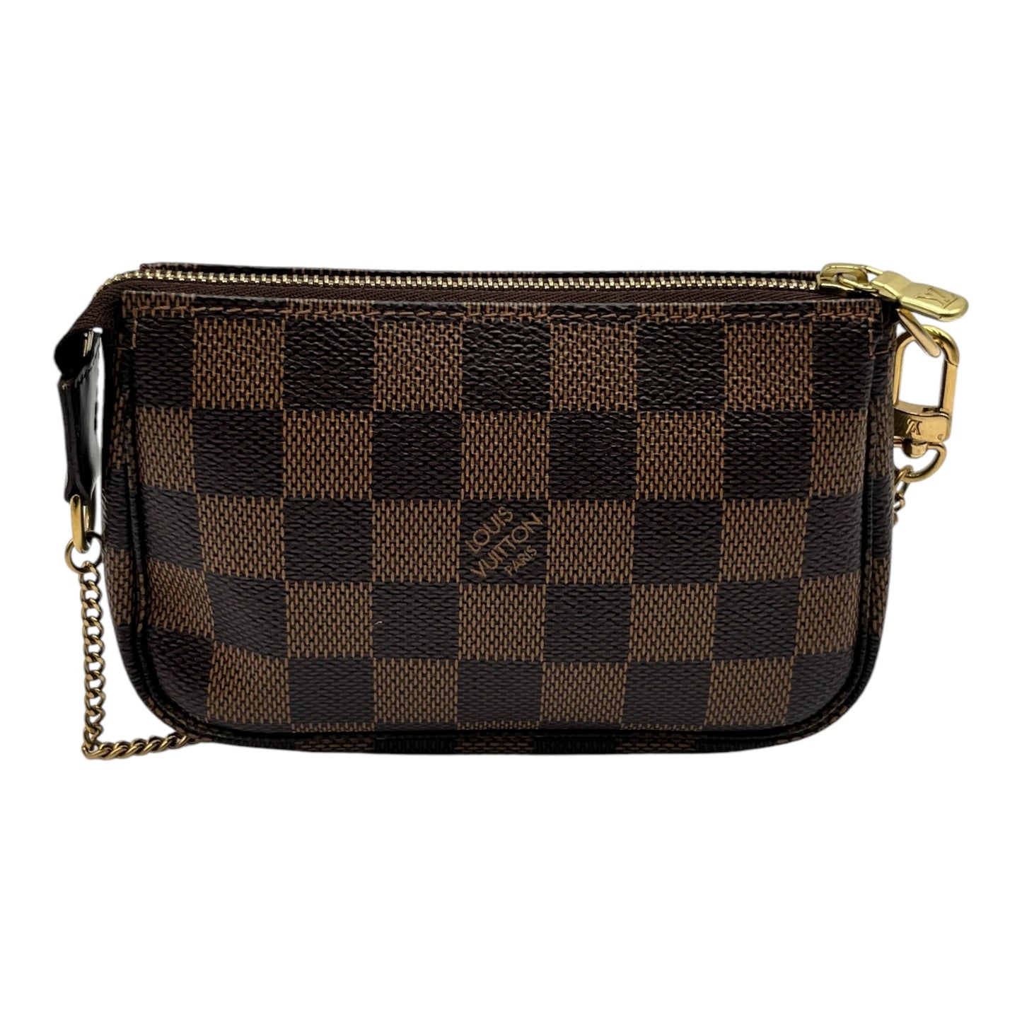 LOUIS VUITTON POCHETTE ACCESSORIES DAMIER EBENE  MINI HANDBAG