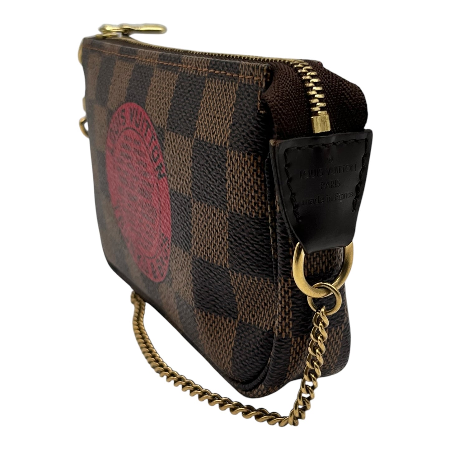 LOUIS VUITTON POCHETTE ACCESSORIES DAMIER EBENE  MINI HANDBAG