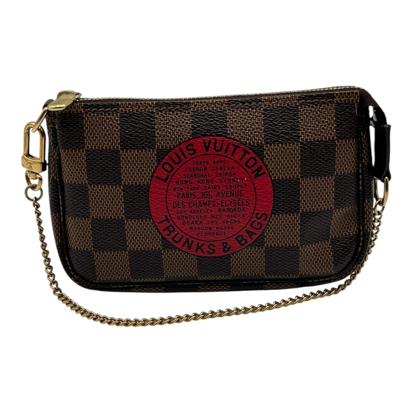 LOUIS VUITTON POCHETTE ACCESSORIES DAMIER EBENE  MINI HANDBAG