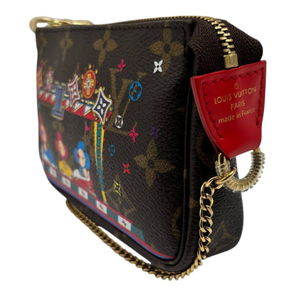 LOUIS VUITTON POCHETTE ACCESSORIES LIMITTED EDITION VIVIENNE XMAS MONOGRAM CANVAS MINI