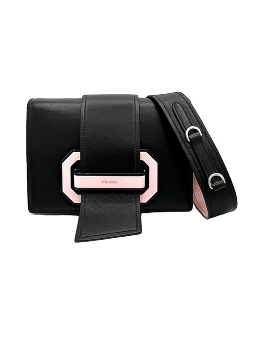 CINTA PRADA AUTHENTIC PLEX NEGRO Y ROSA