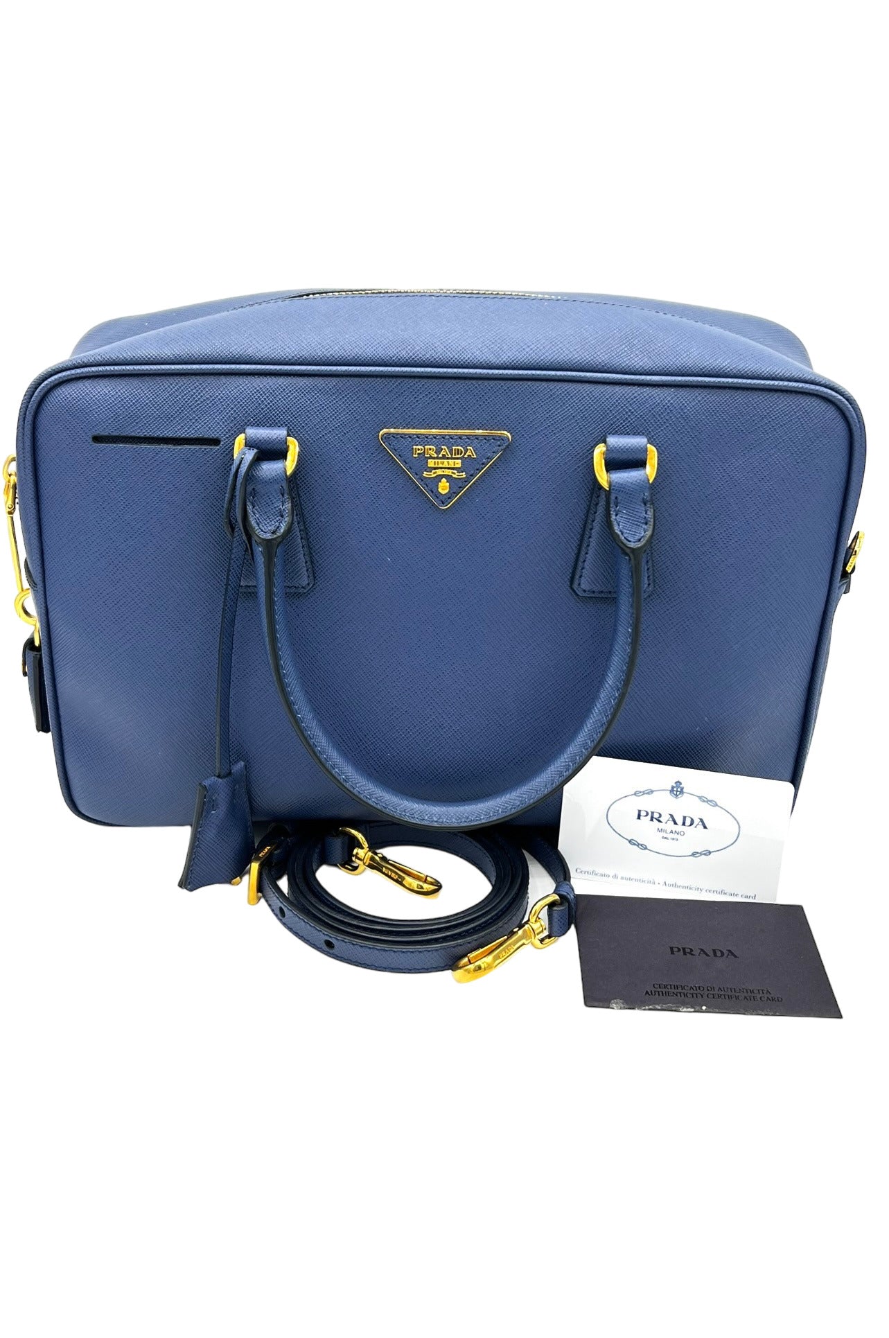 PRADA LUXURY SAFFIANO HANDBAG BLUE