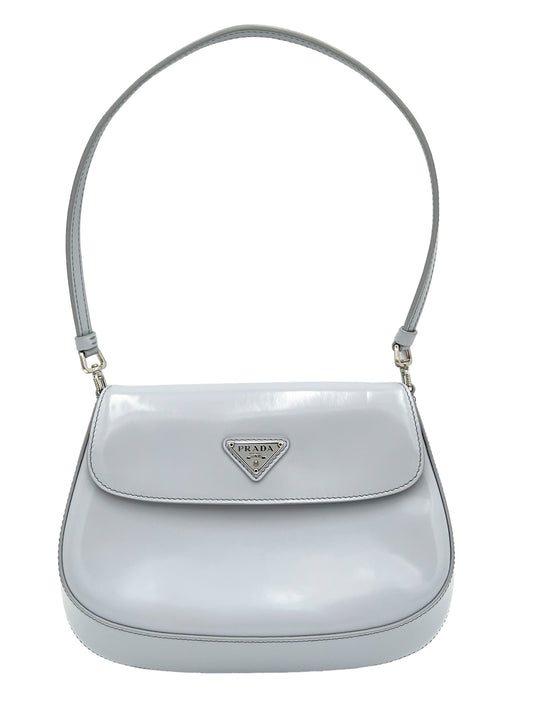 PRADA CLEO BRUSHED LEATHER SHOULDER BAG WITH FLAP