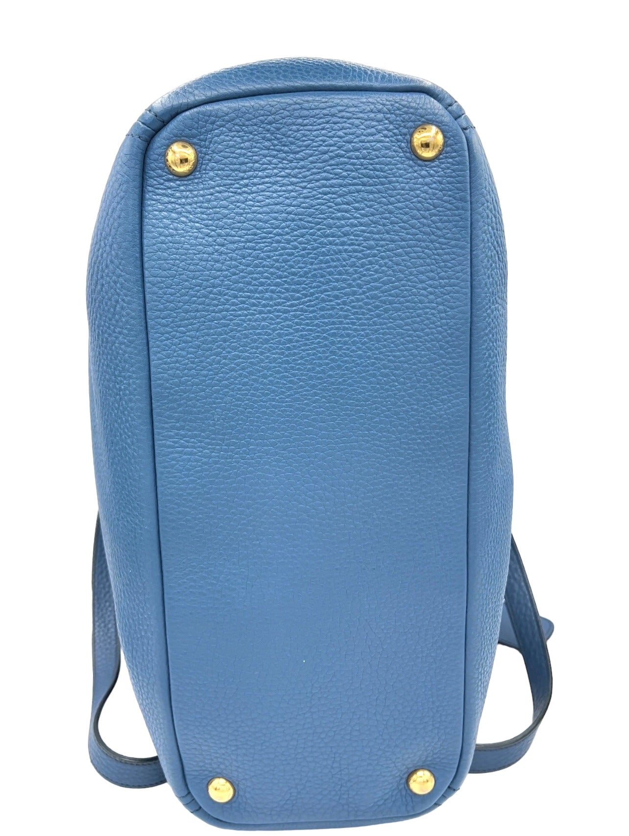 BOLSO TOTE PRADA DAINO DOBLE BOLSILLOS AZUL