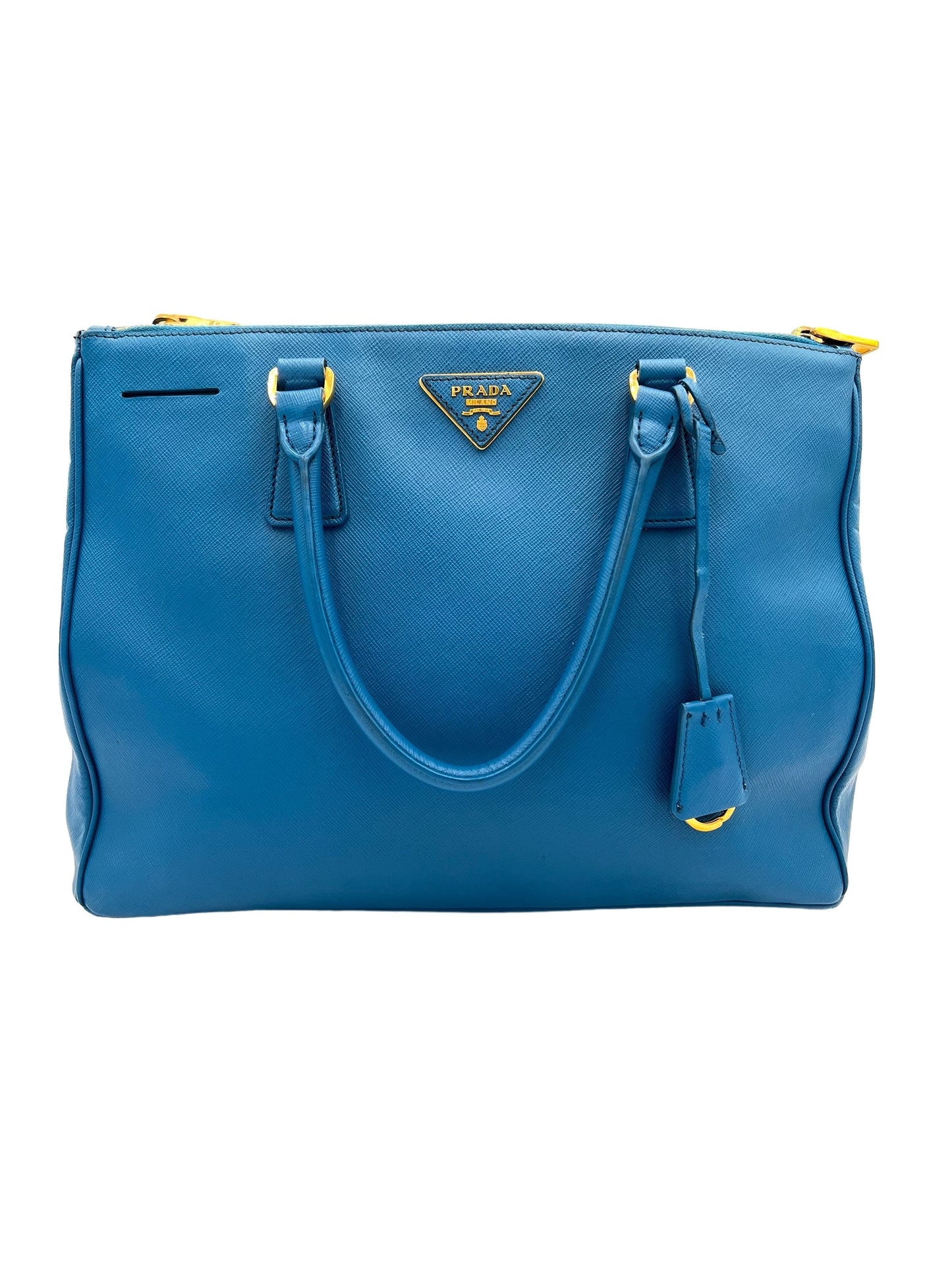 BOLSO DE MANO PRADA DE PIEL SAFFIANO AZUL DE PIEL