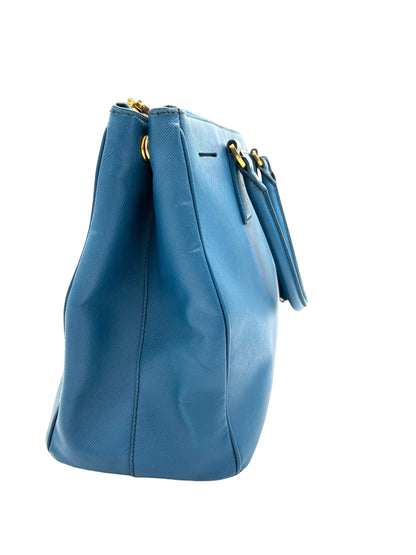 BOLSO DE MANO PRADA DE PIEL SAFFIANO AZUL DE PIEL