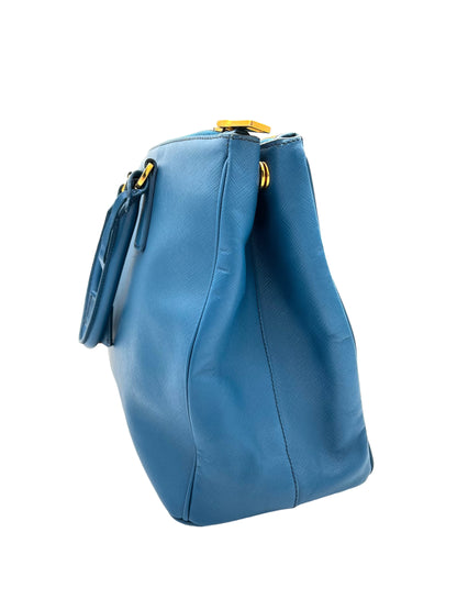 BOLSO DE MANO PRADA DE PIEL SAFFIANO AZUL DE PIEL