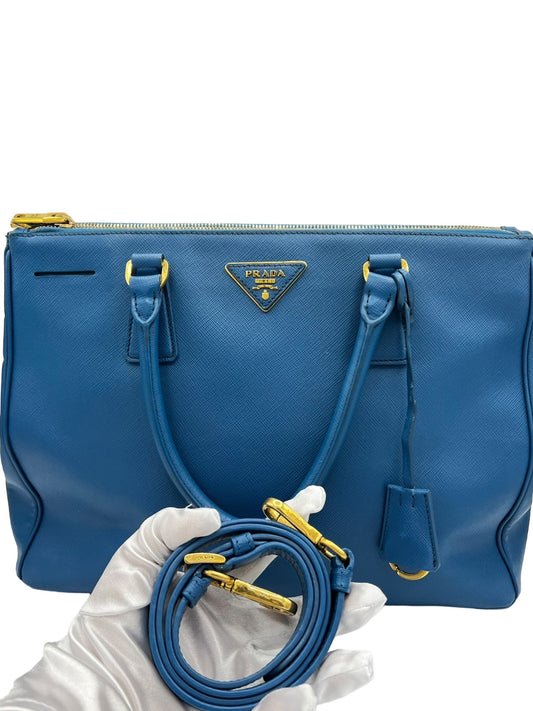 PRADA SAFFIANO LEATHER HANDBAG BLUE IN LEATHER