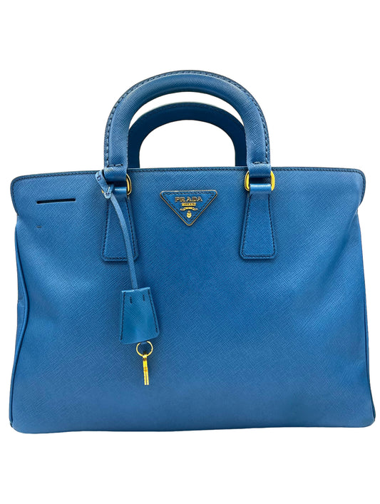 PRADA SAFFIANO LUX BLUE LEATHER BAG