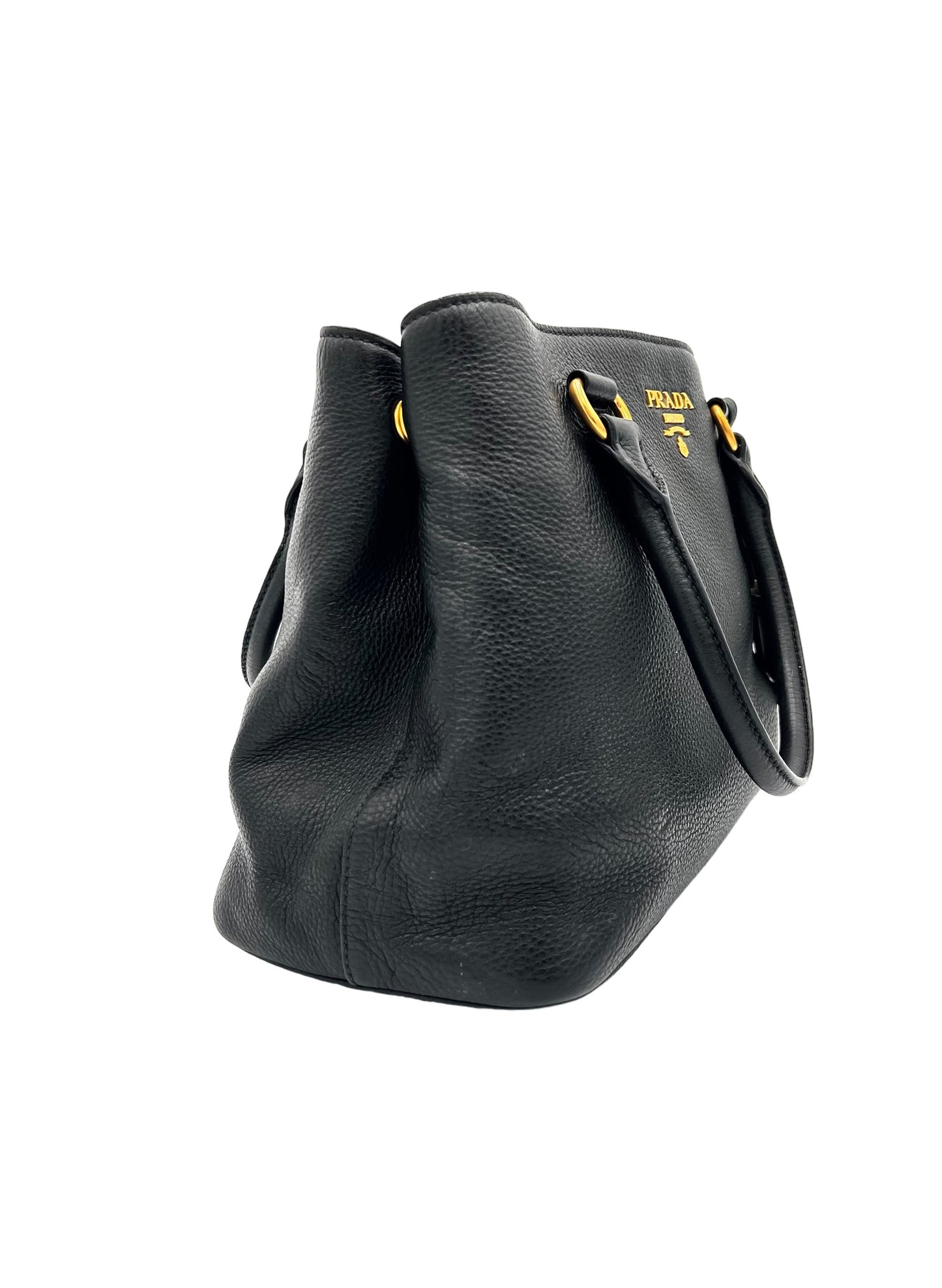 PRADA VITELLO DAINO SHOPPING TOTE BLACK