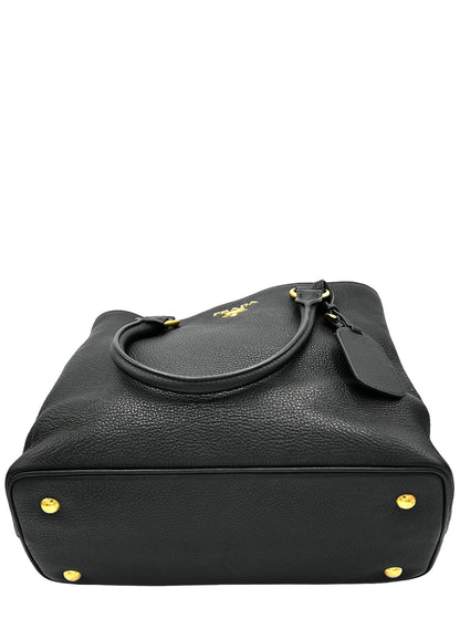 PRADA VITELLO DAINO SHOPPING TOTE BLACK