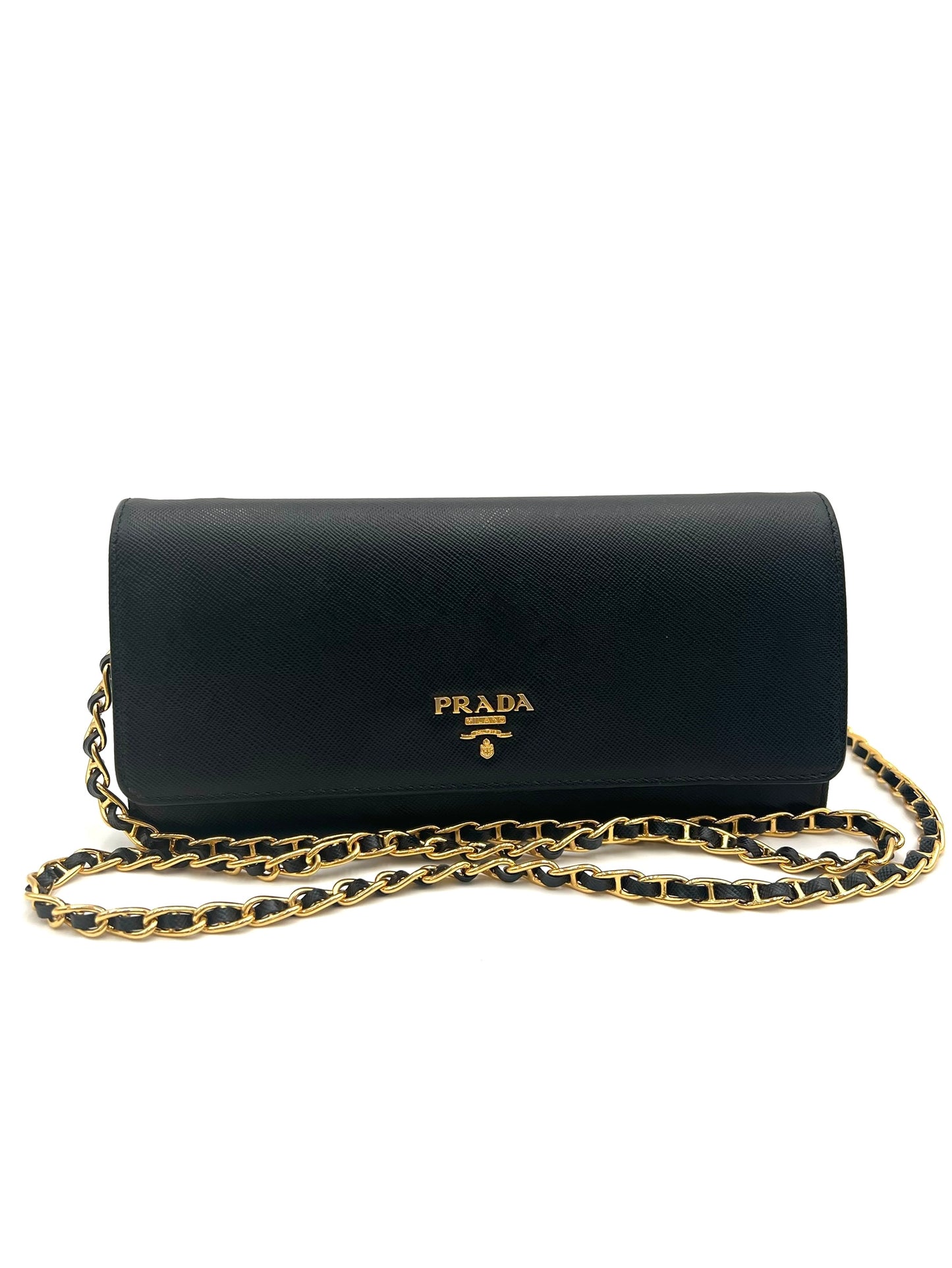 PRADA WALLET ON CHAIN SAFFIANO LEATHER