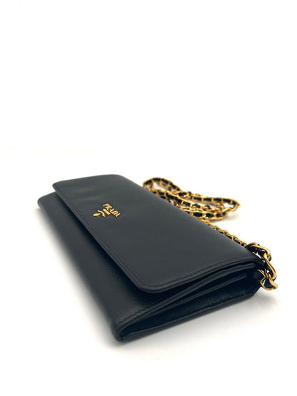 PRADA WALLET ON CHAIN SAFFIANO LEATHER