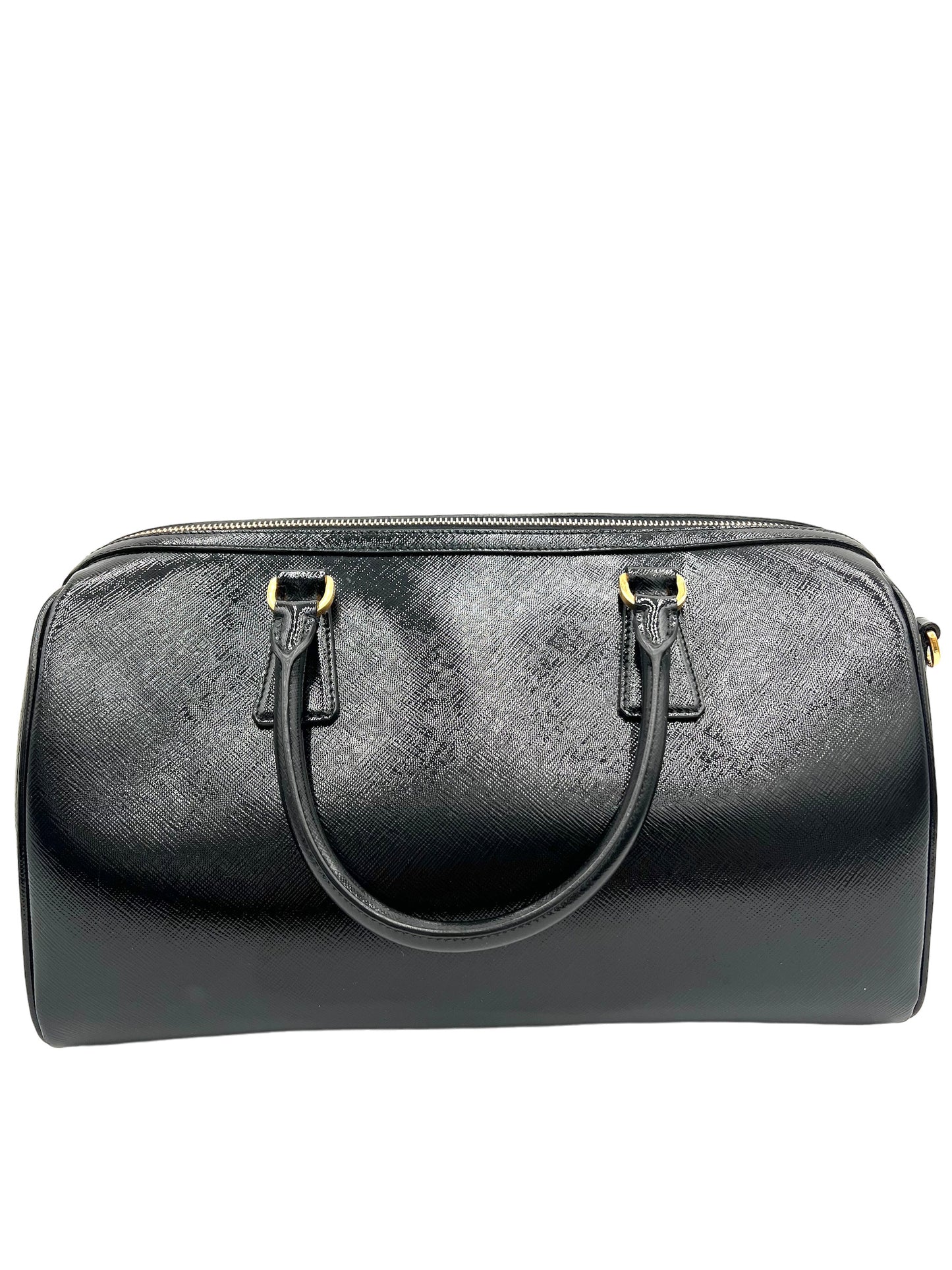 PRADA SAFFIANO LUX BOSTON BAG BLACK