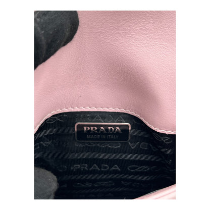 PRADA 2022 MINI SPAZZOLATO CLEO FLAP HOBO PINK