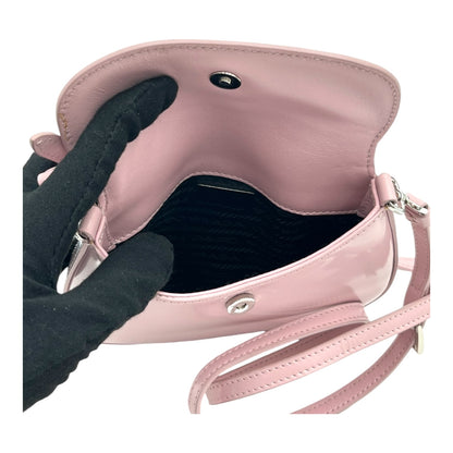 PRADA 2022 MINI SPAZZOLATO CLEO FLAP HOBO PINK