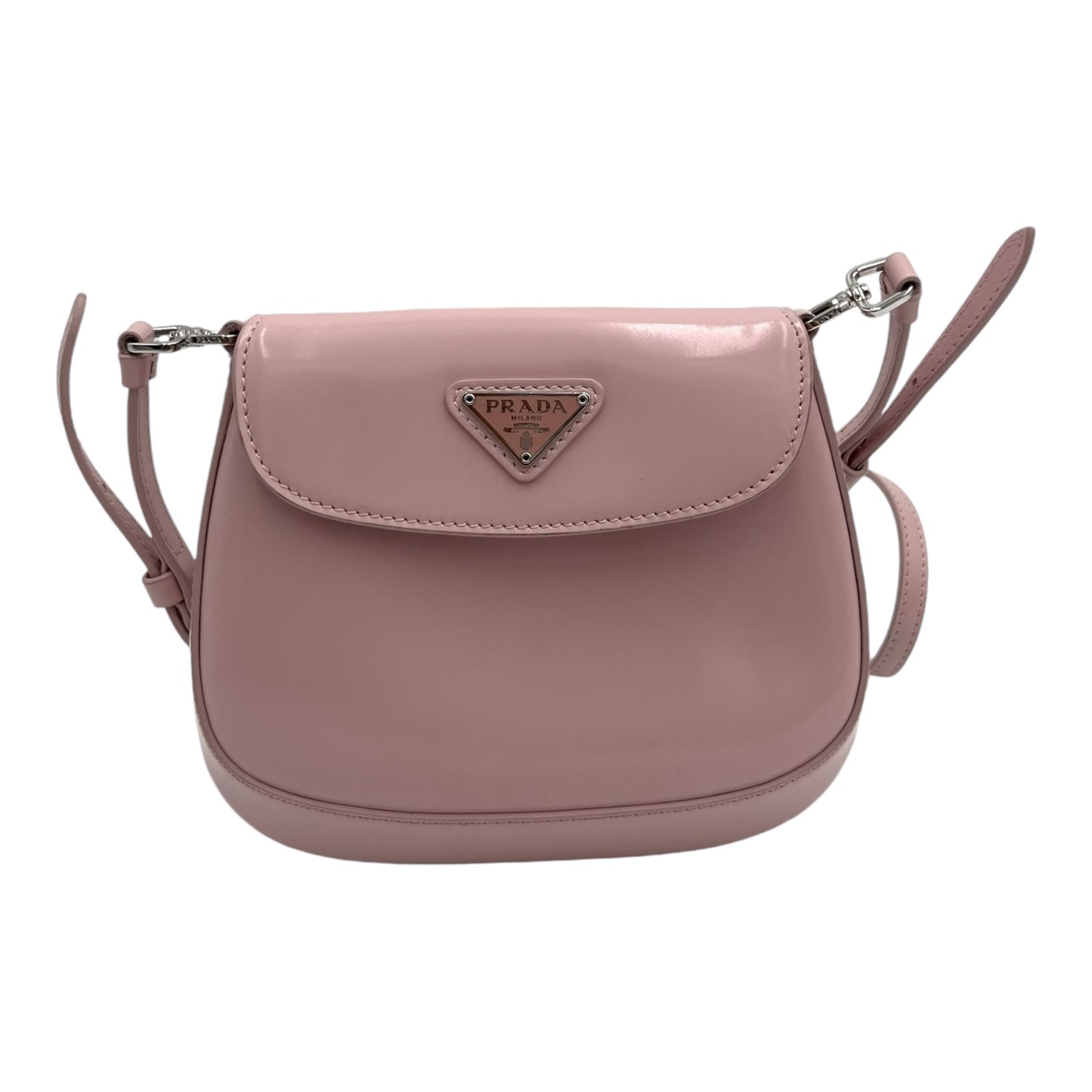 PRADA 2022 MINI SPAZZOLATO CLEO FLAP HOBO PINK