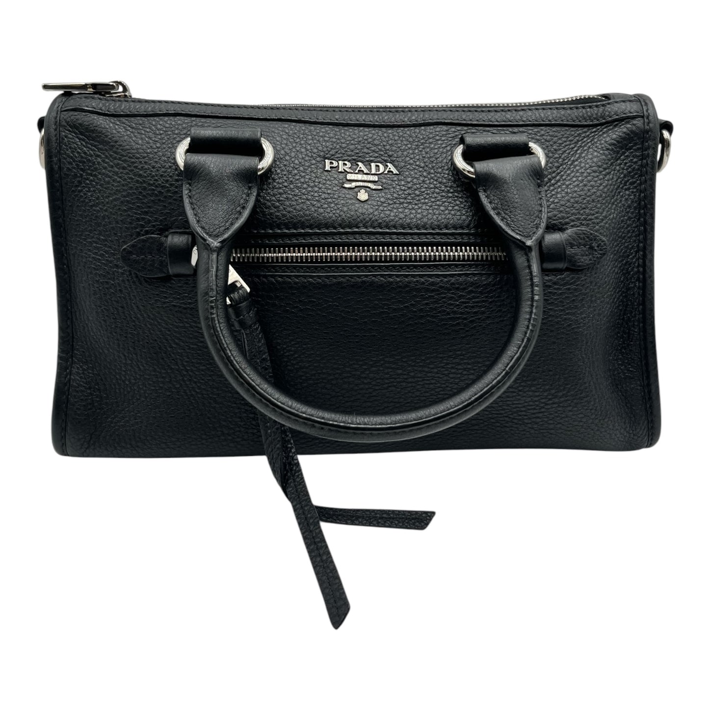 PRADA FRONT ZIP CONVERTIBLE SATCHEL VITELLO PHENIX BAG