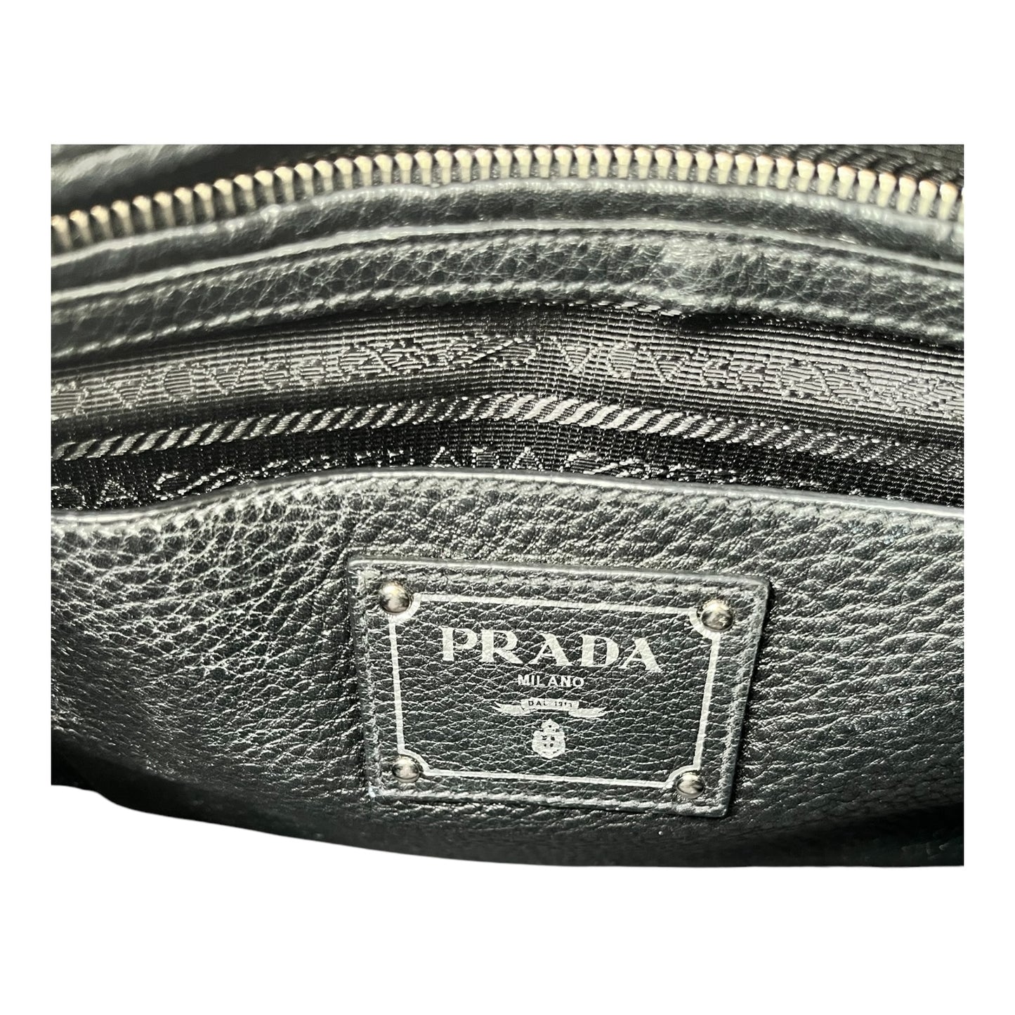 PRADA FRONT ZIP CONVERTIBLE SATCHEL VITELLO PHENIX BAG