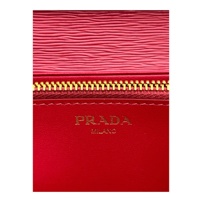 PRADA VITELLO MOVE CONTINENTAL FLAP TRAVEL WALLET PEONIA