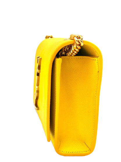 BOLSO DE HOMBRO CLÁSICO CON MONOGRAMA DE SAINT LAURENT EN AMARILLO