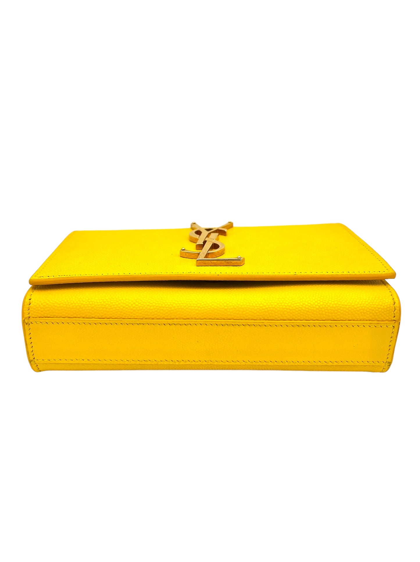 BOLSO DE HOMBRO CLÁSICO CON MONOGRAMA DE SAINT LAURENT EN AMARILLO