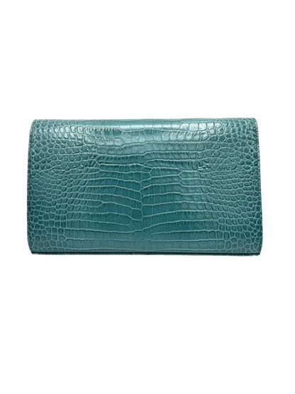 YSL KATE CROCODILE-EMBOSSED MINT GREEN WOC