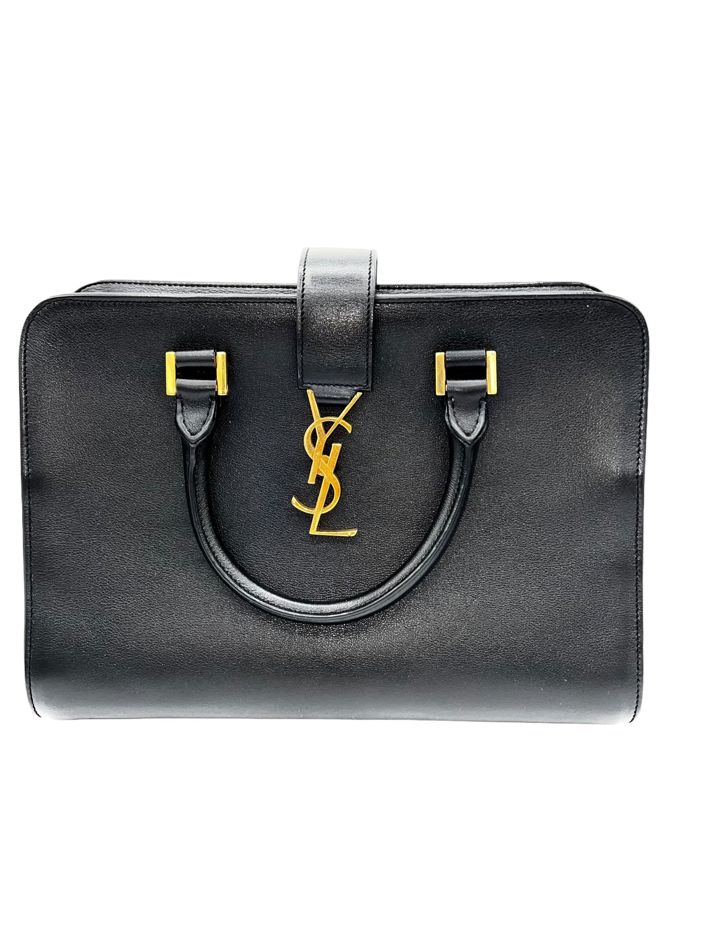 YSL SMOOTH CALFSKIN BLACK LEATHER CABAS