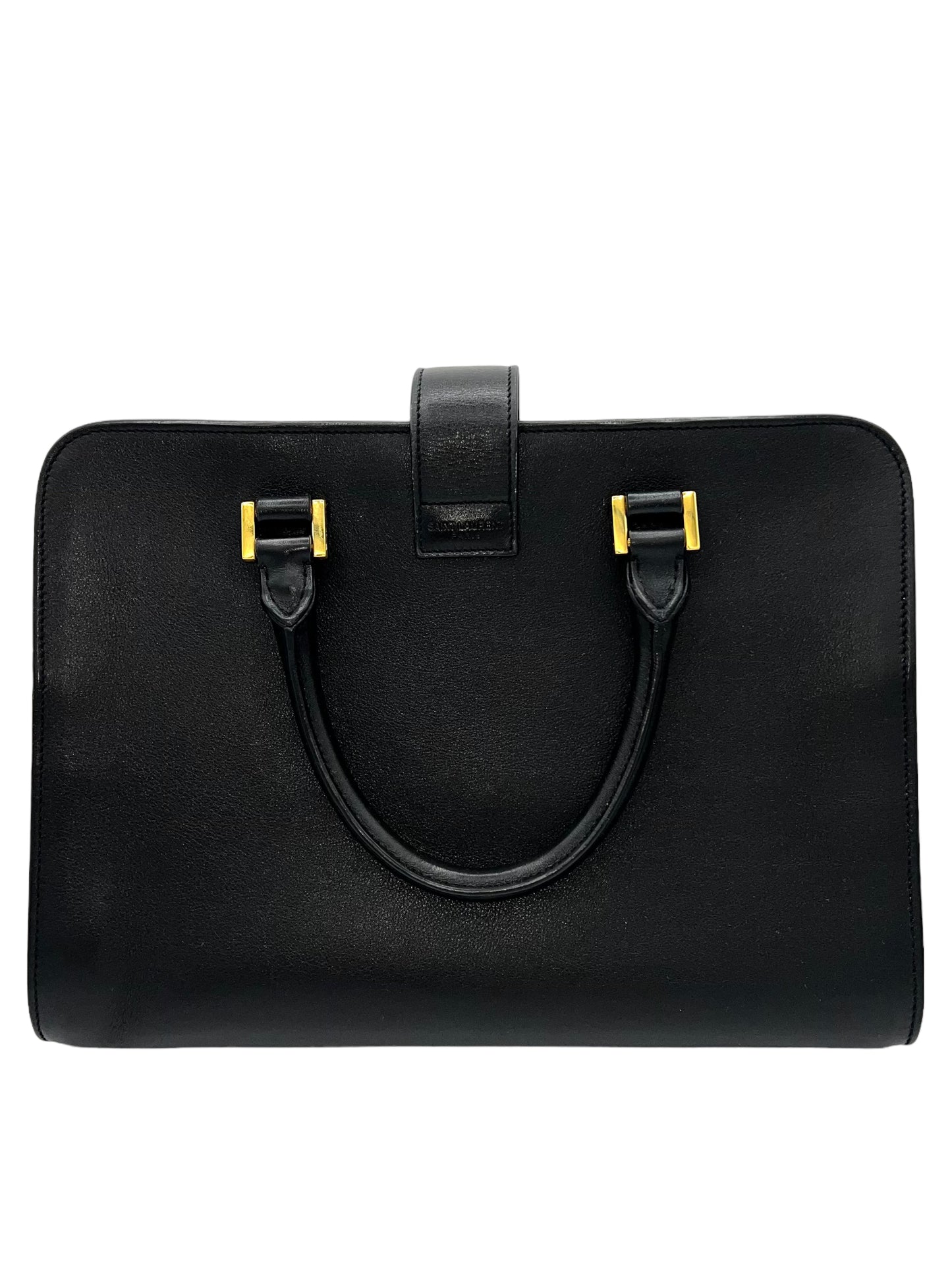 YVES SAINT LAURENT- CABAS DE PIEL DE BECERRO LISA NEGRO