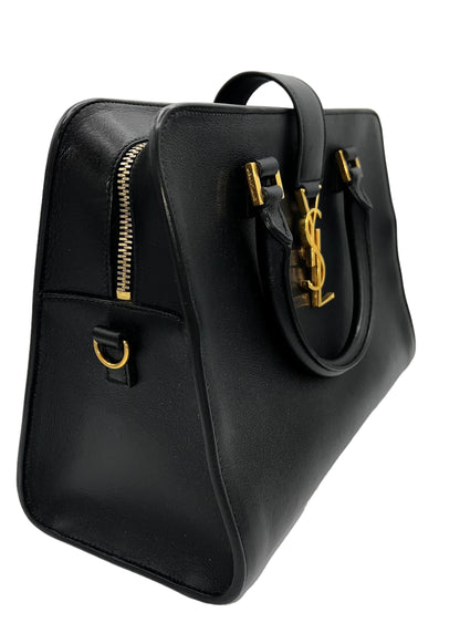 YSL SMOOTH CALFSKIN BLACK LEATHER CABAS