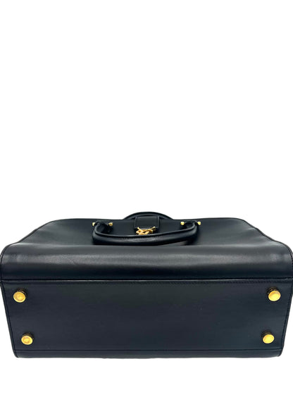 YSL SMOOTH CALFSKIN BLACK LEATHER CABAS