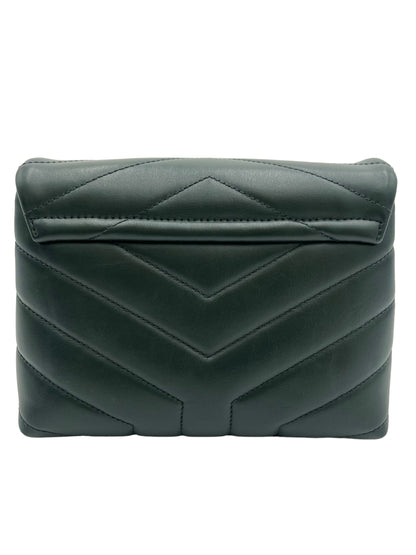 YSL CALFSKIN Y QUILTED MONOGRAM TOY LOULOU OLIVE GREEN