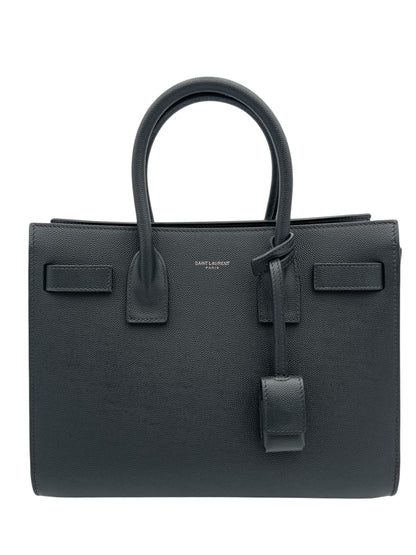 YSL DARK GREY LEATHER CLASSIC SAC DE JOUR TOTE BABY