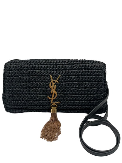 KATE 99 YSL TASSEL SHOULDER BAG IN RAFFIA