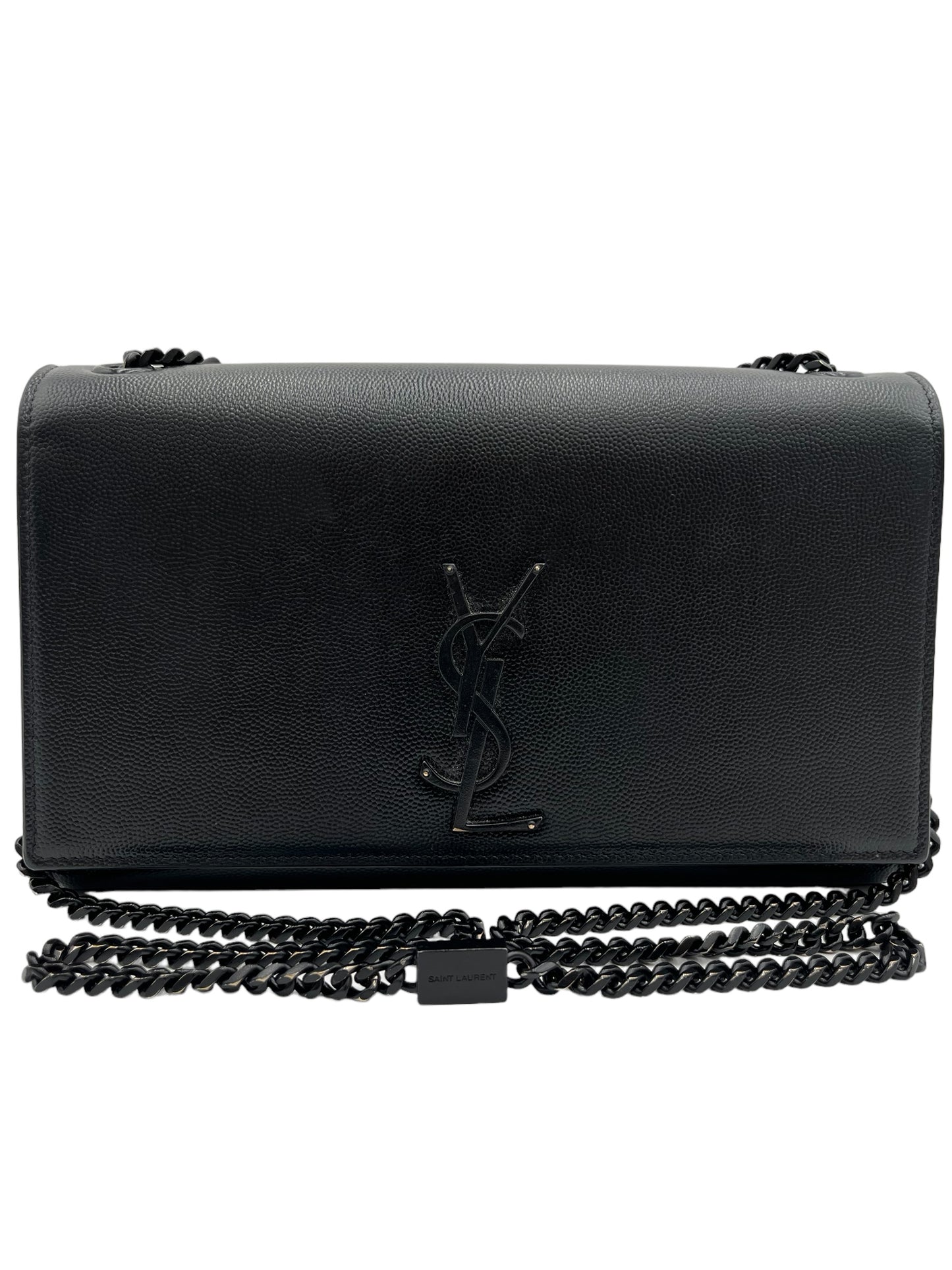 YSL MEDIUM KATE BLACK ON BLACK