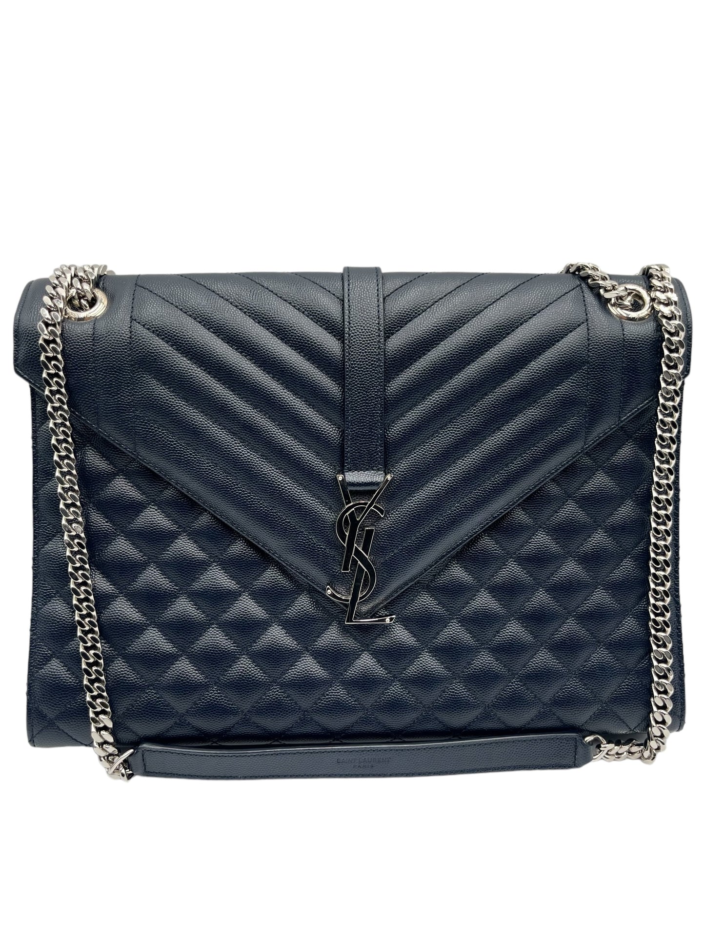 YSL MONOGRAM QUILTED LARGE ENVELOPE NAVY