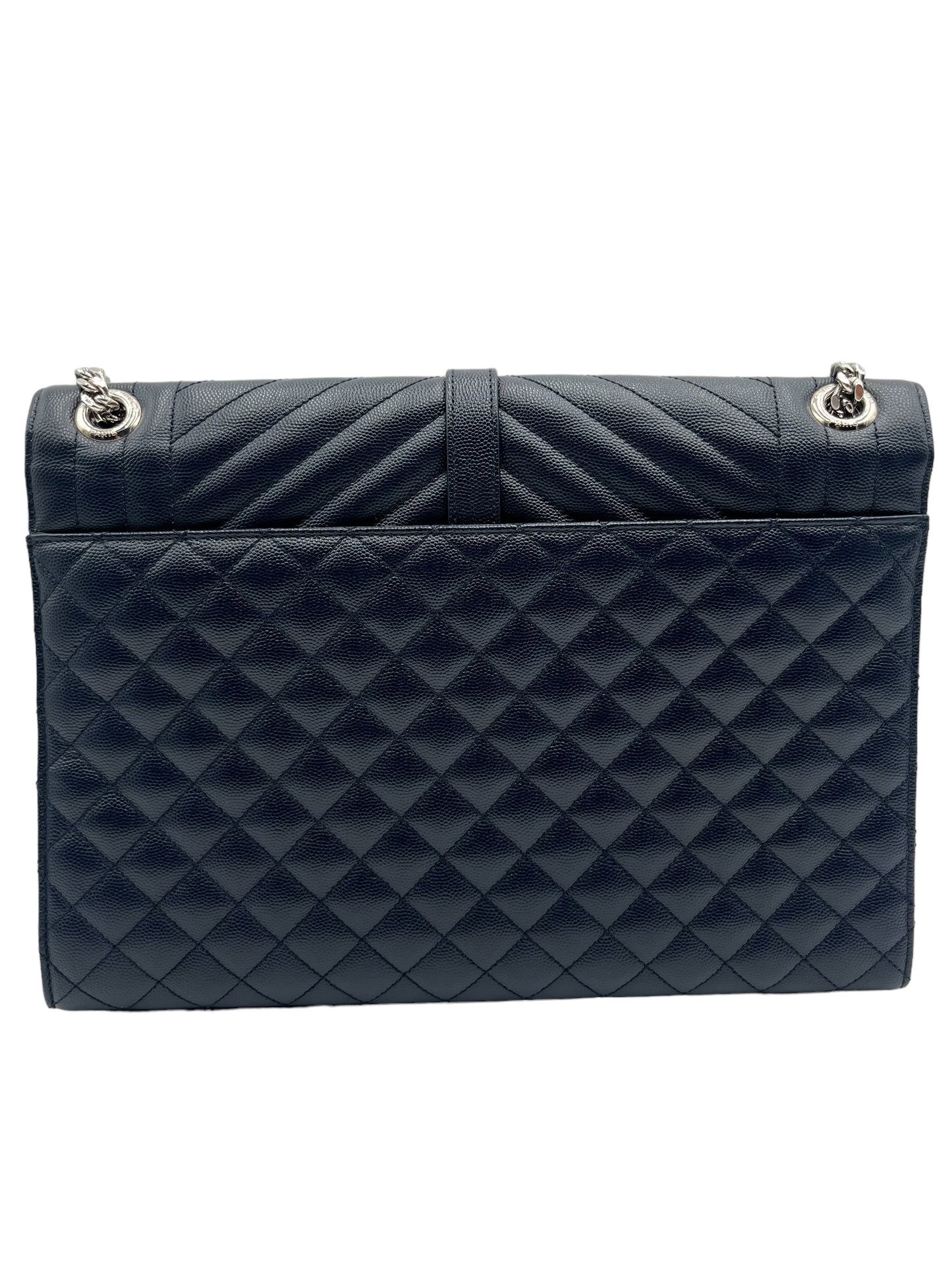 YSL MONOGRAM QUILTED LARGE ENVELOPE NAVY