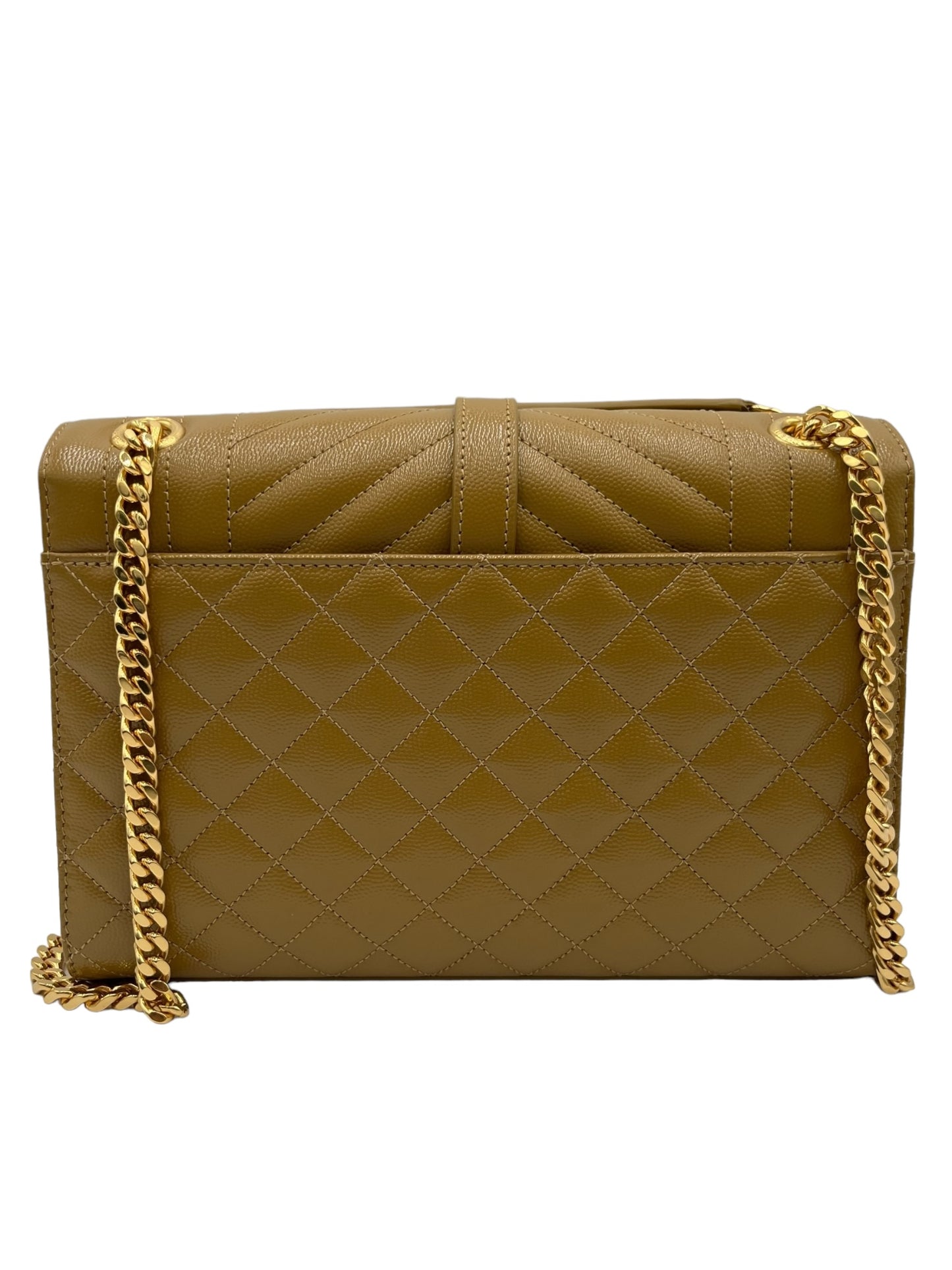 YSL MEDIUM ENVELOPE GOLDEN OLIVE GOLD HARDWARE