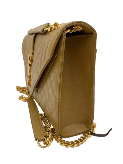 YSL MEDIUM ENVELOPE GOLDEN OLIVE GOLD HARDWARE