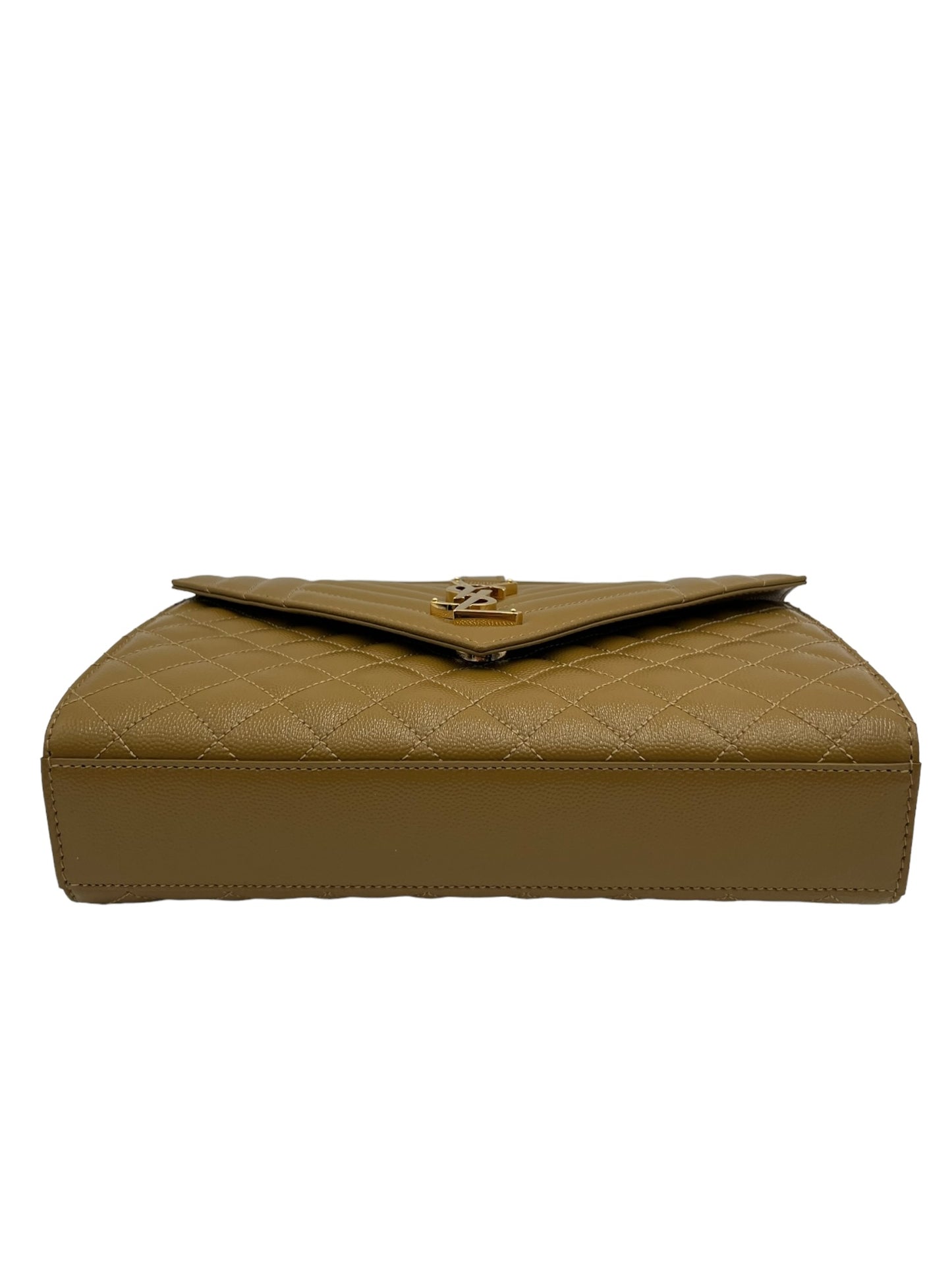 YSL MEDIUM ENVELOPE GOLDEN OLIVE GOLD HARDWARE