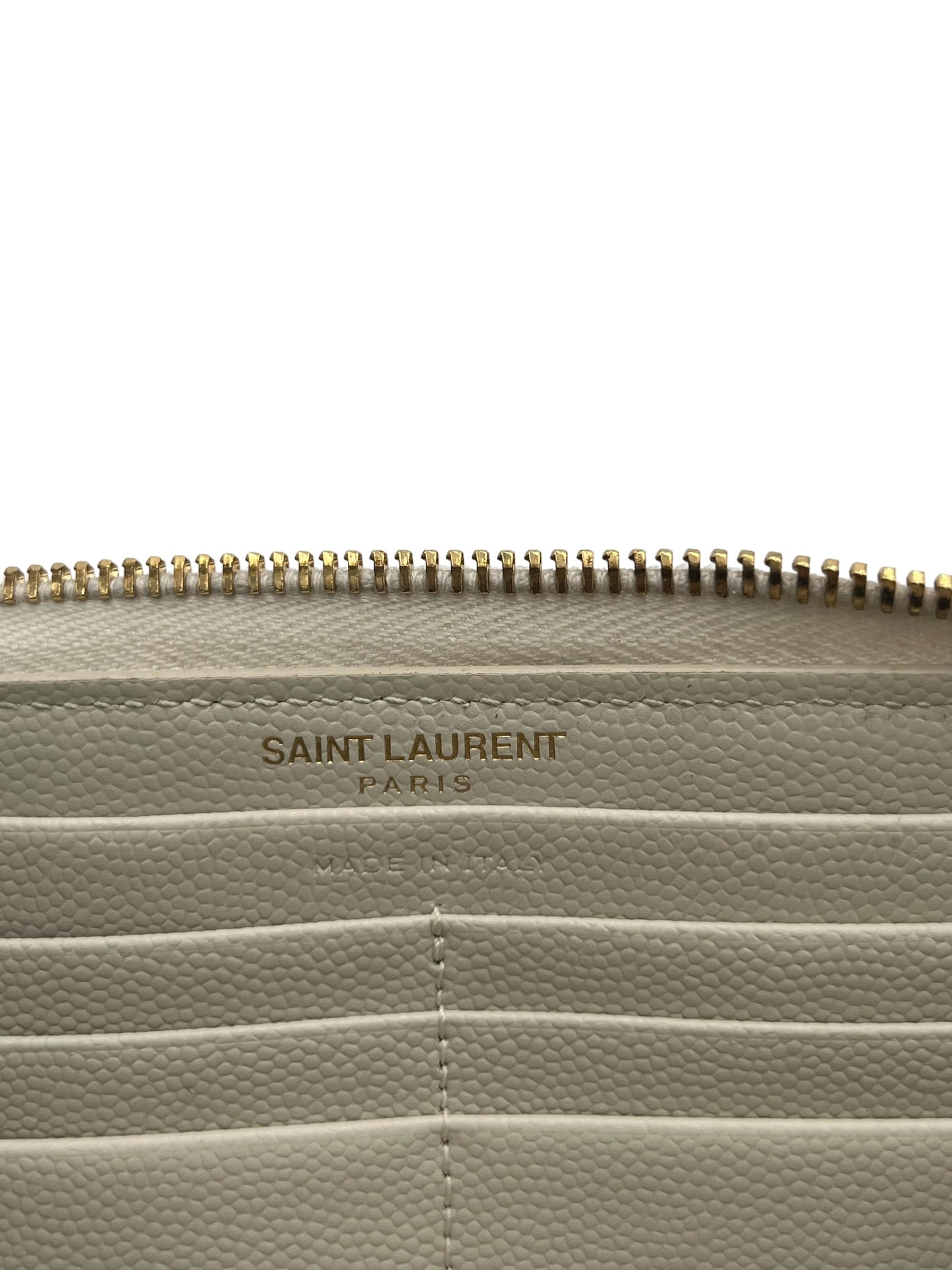 YSL MONOGRAM ZIP AROUND WALLET BEIGE