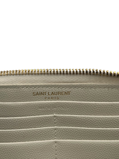 YSL MONOGRAM ZIP AROUND WALLET BEIGE