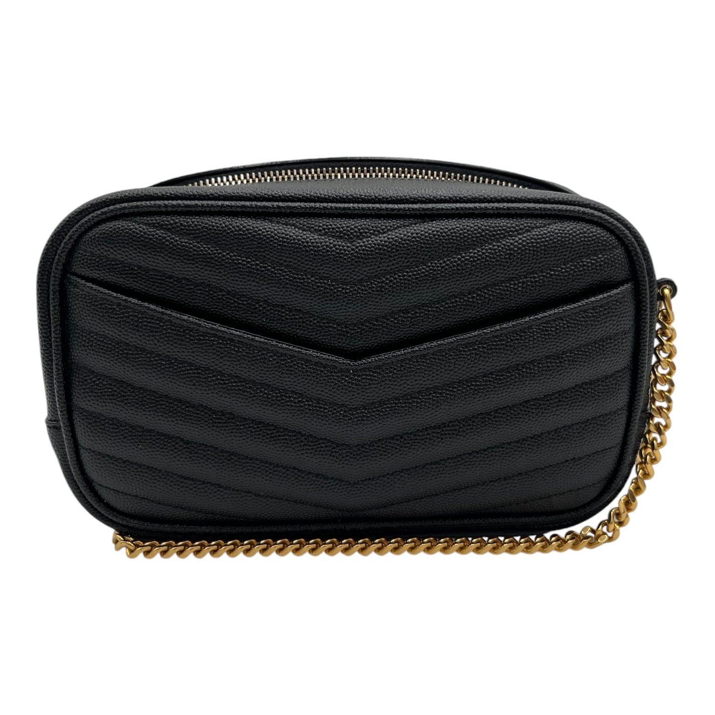 YSL LOU CAMERA BAG MATELASSE CHEVRON LEATHER BLACK