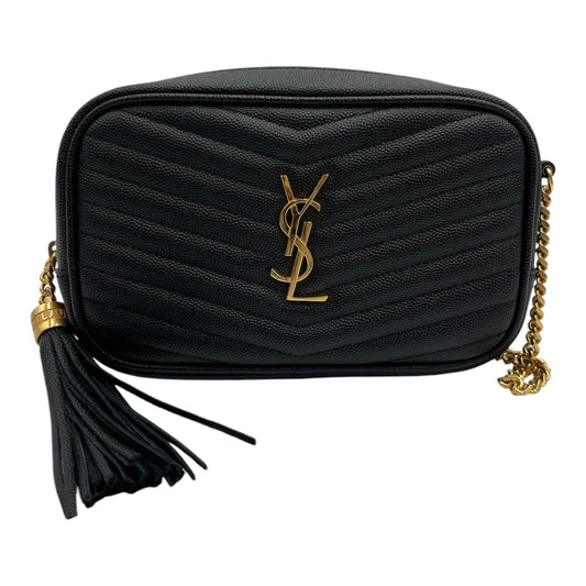 YSL LOU CAMERA BAG MATELASSE CHEVRON LEATHER BLACK