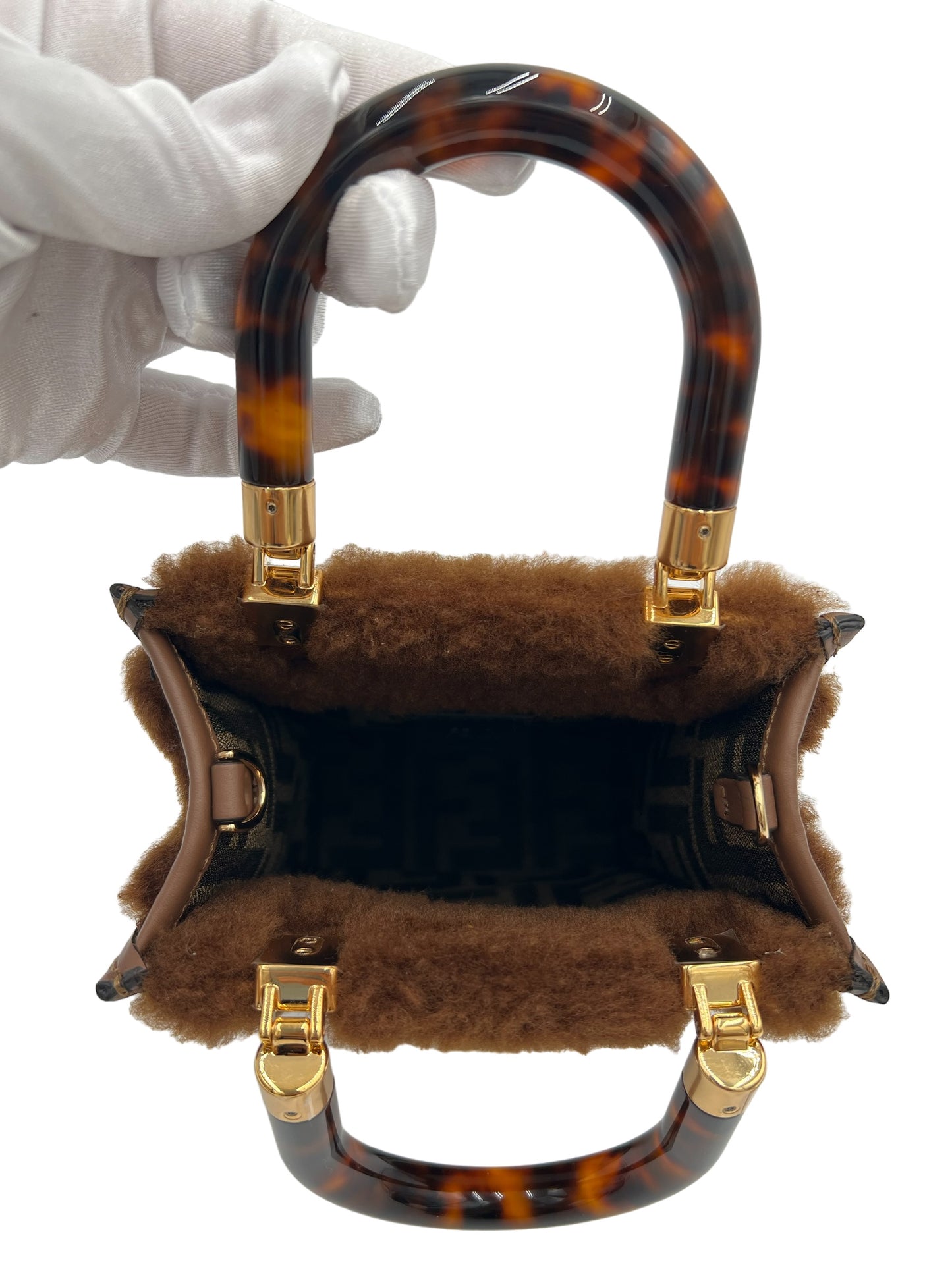 FENDI SHEARLING TOTE BAG