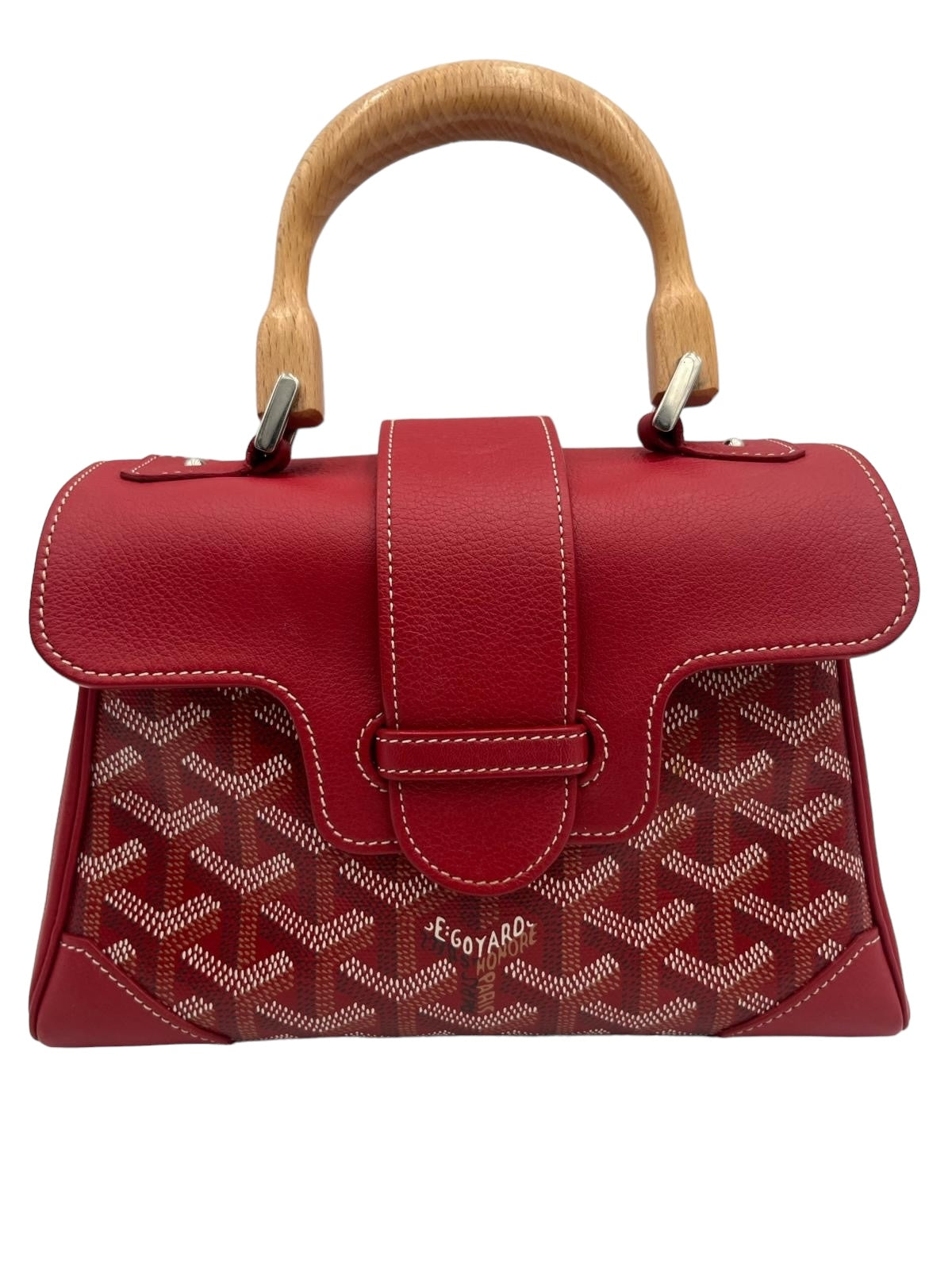 GOYARD MINI SAIGON SOUPLE TOP HANDLE BAG RED