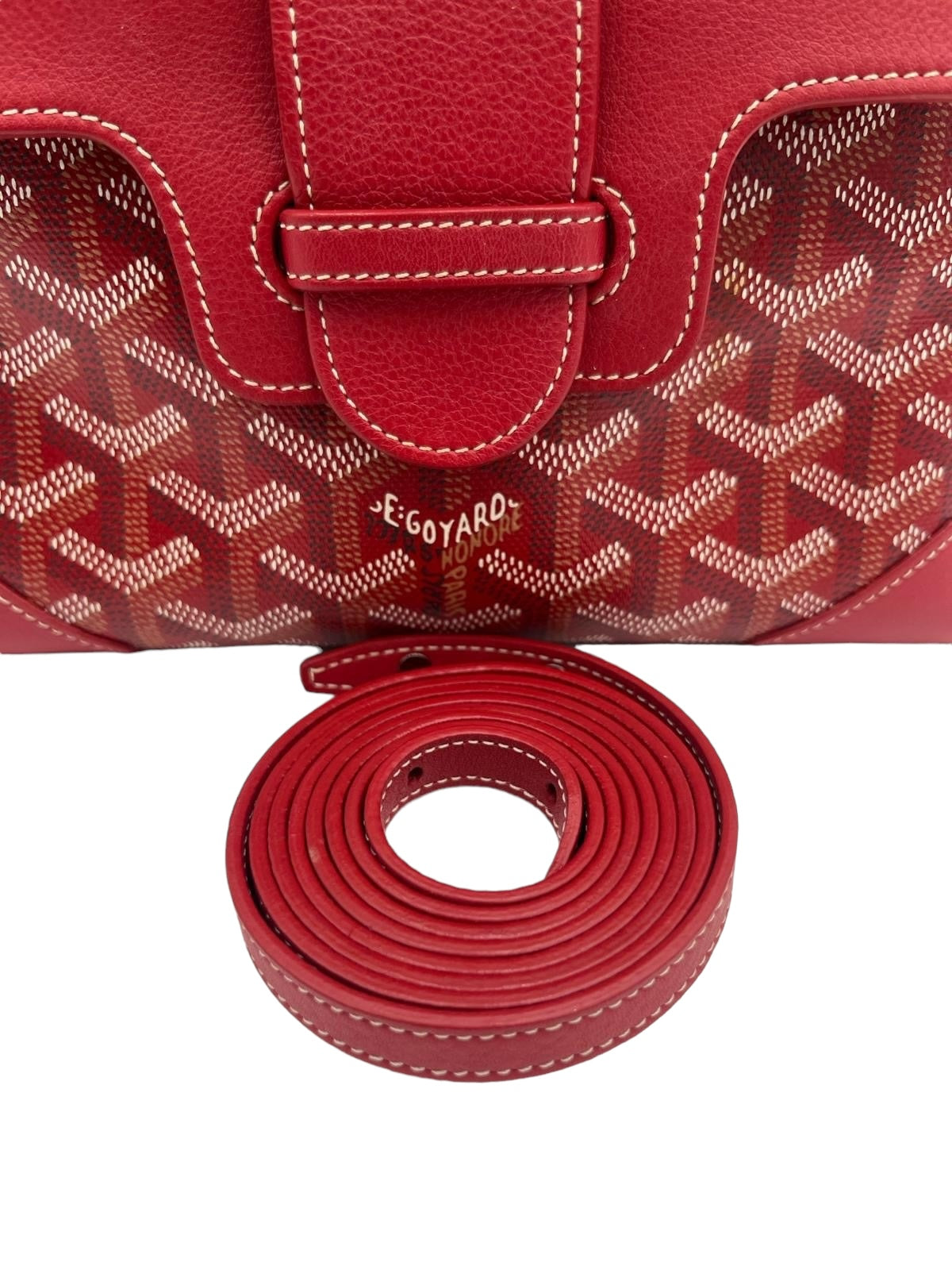 GOYARD MINI SAIGON SOUPLE TOP HANDLE BAG RED